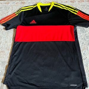 Men boy adidas primegreen aeroready shirt size medium black red yellow